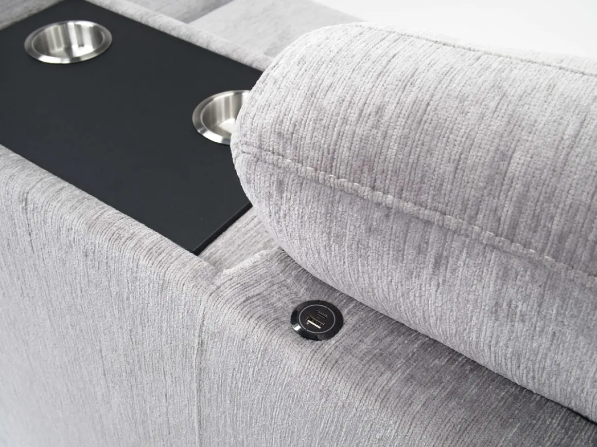 Wanda Xl Storage Chaise Sleeper Sectional In Gray, Left Facing