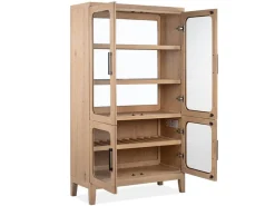 White Oak Buffet Curio In Butternut