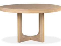White Oak Round Dining Table & 4 Chairs In Butternut