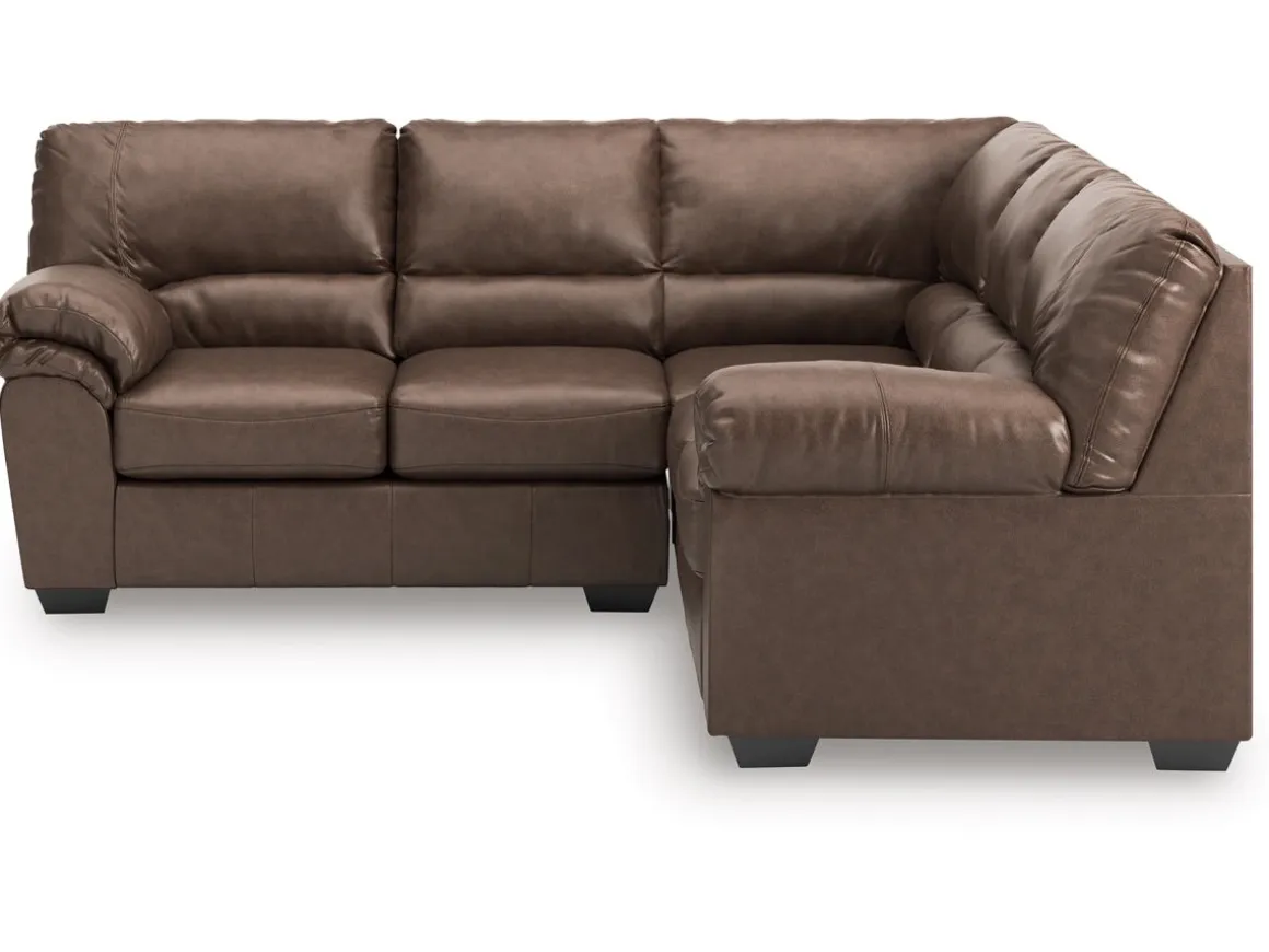 Whitlock Tux Loveseat Sectional In Caramel, Left Facing