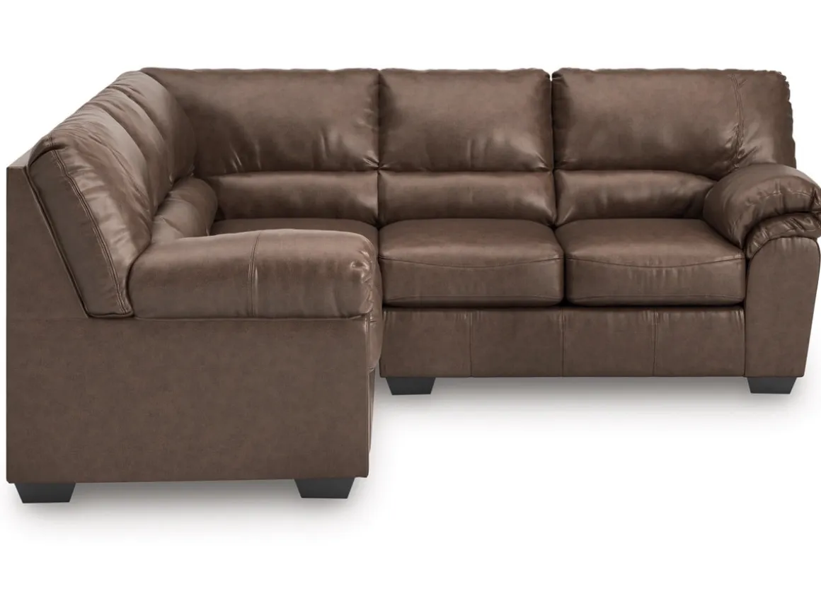 Whitlock Tux Loveseat Sectional In Caramel, Left Facing
