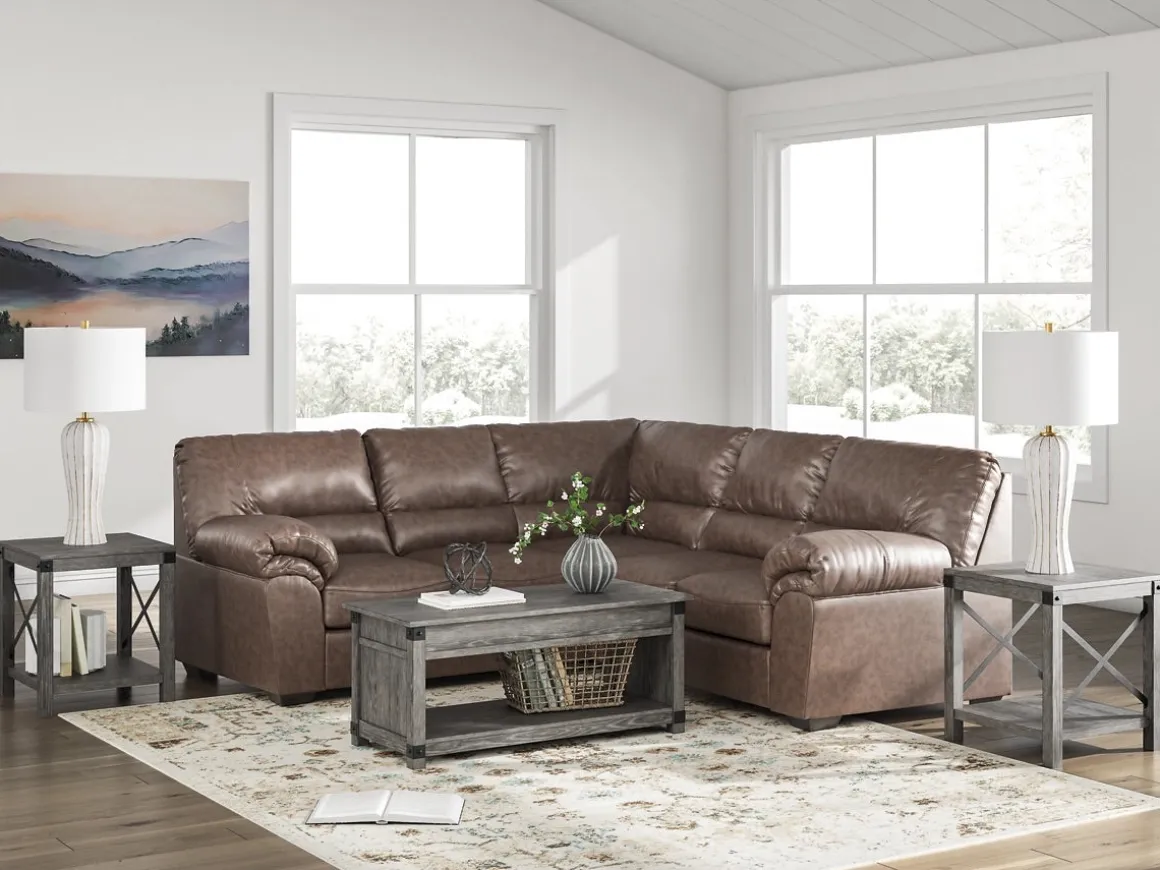 Whitlock Tux Loveseat Sectional In Caramel, Left Facing