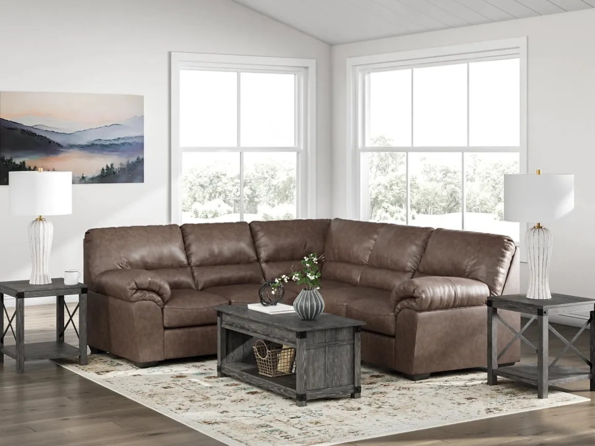 Whitlock Tux Loveseat Sectional In Caramel, Left Facing