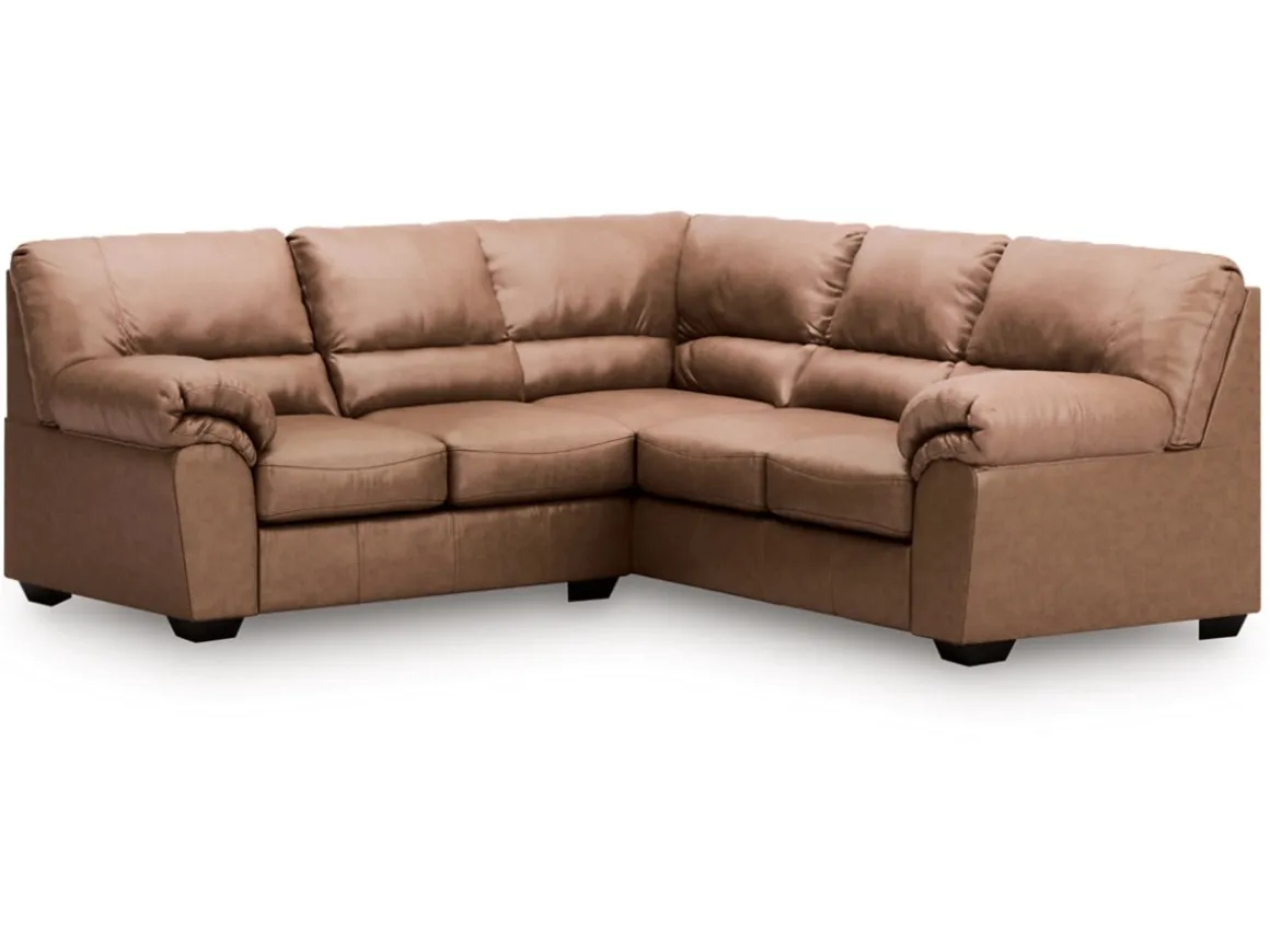 Whitlock Tux Loveseat Sectional In Caramel, Left Facing
