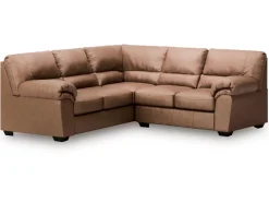 Whitlock Tux Loveseat Sectional In Caramel, Left Facing