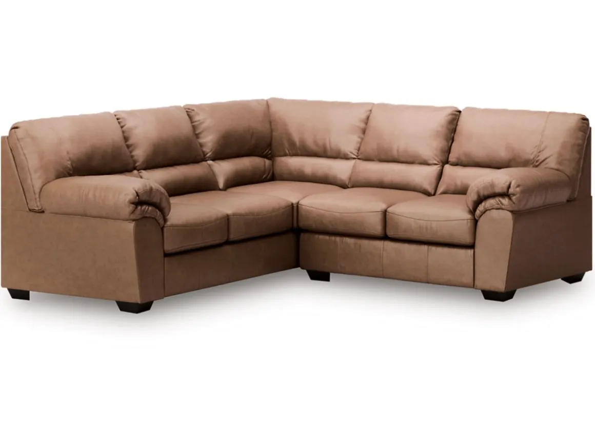 Whitlock Tux Loveseat Sectional In Caramel, Left Facing