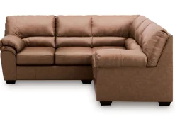 Whitlock Tux Loveseat Sectional In Caramel, Left Facing