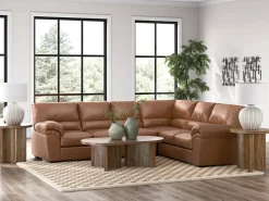 Whitlock Tux Sofa Sectional In Caramel, Left Facing