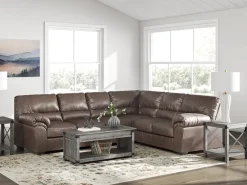 Whitlock Tux Sofa Sectional In Caramel, Left Facing