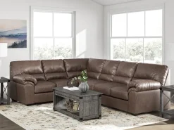 Whitlock Tux Sofa Sectional In Caramel, Left Facing