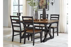 Wildenauer Extendable Dining Table & 4 Chairs In Brown/Black