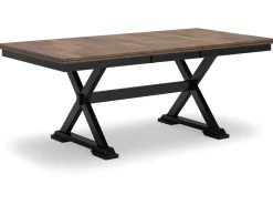 Wildenauer Extendable Dining Table, 4 Chairs & Bench In Brown/Black