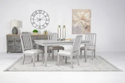 Willowbrook Dining Table & 4 Chairs In Pebble, Slat