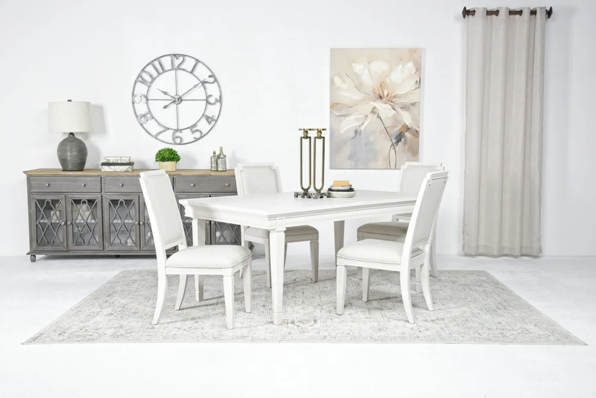 Willowbrook Dining Table & 4 Chairs In Pebble, Slat