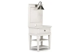 Willowbrook Nightstand & Hutch W/ Lamp In Egg Shell White
