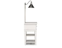 Willowbrook Nightstand & Hutch W/ Lamp In Egg Shell White