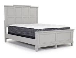 Willowbrook Panel Bed, Dresser, Mirror & Nightstand In Pebble, Queen