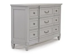 Willowbrook Panel Bed, Dresser, Mirror & Nightstand In Pebble, Queen