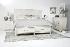 Willowbrook Panel Bed, Dresser, Mirror & Nightstand In Pebble, Queen