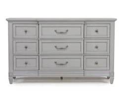 Willowbrook Panel Bed, Dresser, Mirror & Nightstand In Pebble, Queen