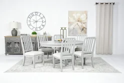 Willowbrook Round Dining Table & 6 Chairs In Pebble