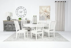Willowbrook Round Dining Table & 6 Chairs In Pebble