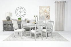 Willowbrook Round Dining Table & 6 Chairs In Pebble