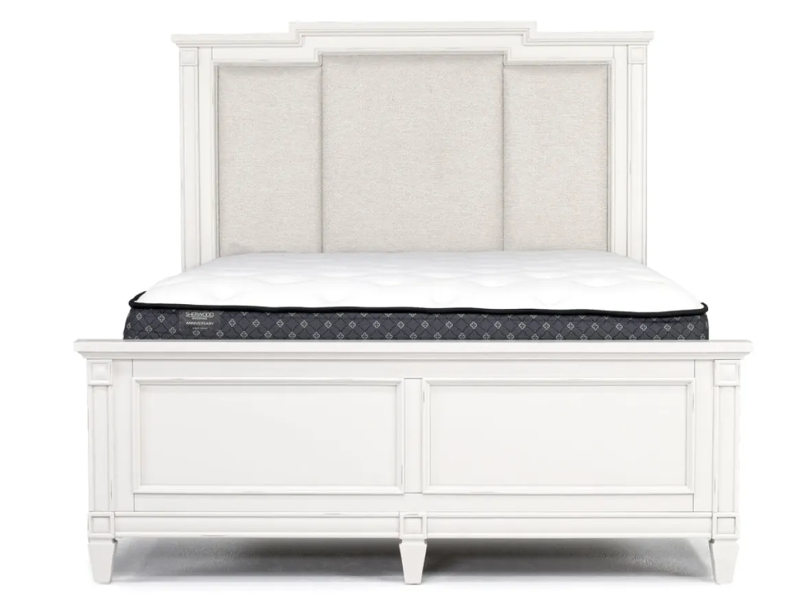 Willowbrook Upholstered Panel Bed In Pebble, Queen