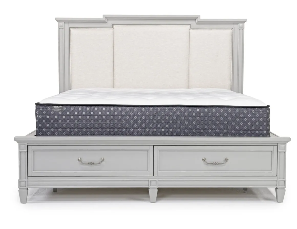 Willowbrook Upholstered Panel Bed In Pebble, Queen