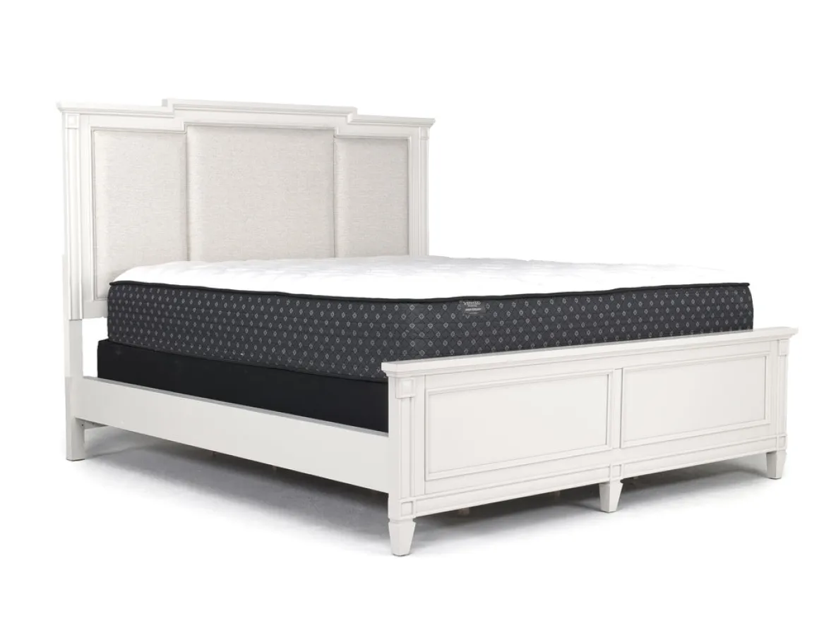 Willowbrook Upholstered Panel Bed In Pebble, Queen