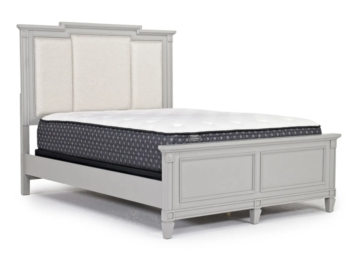 Willowbrook Upholstered Panel Bed In Pebble, Queen