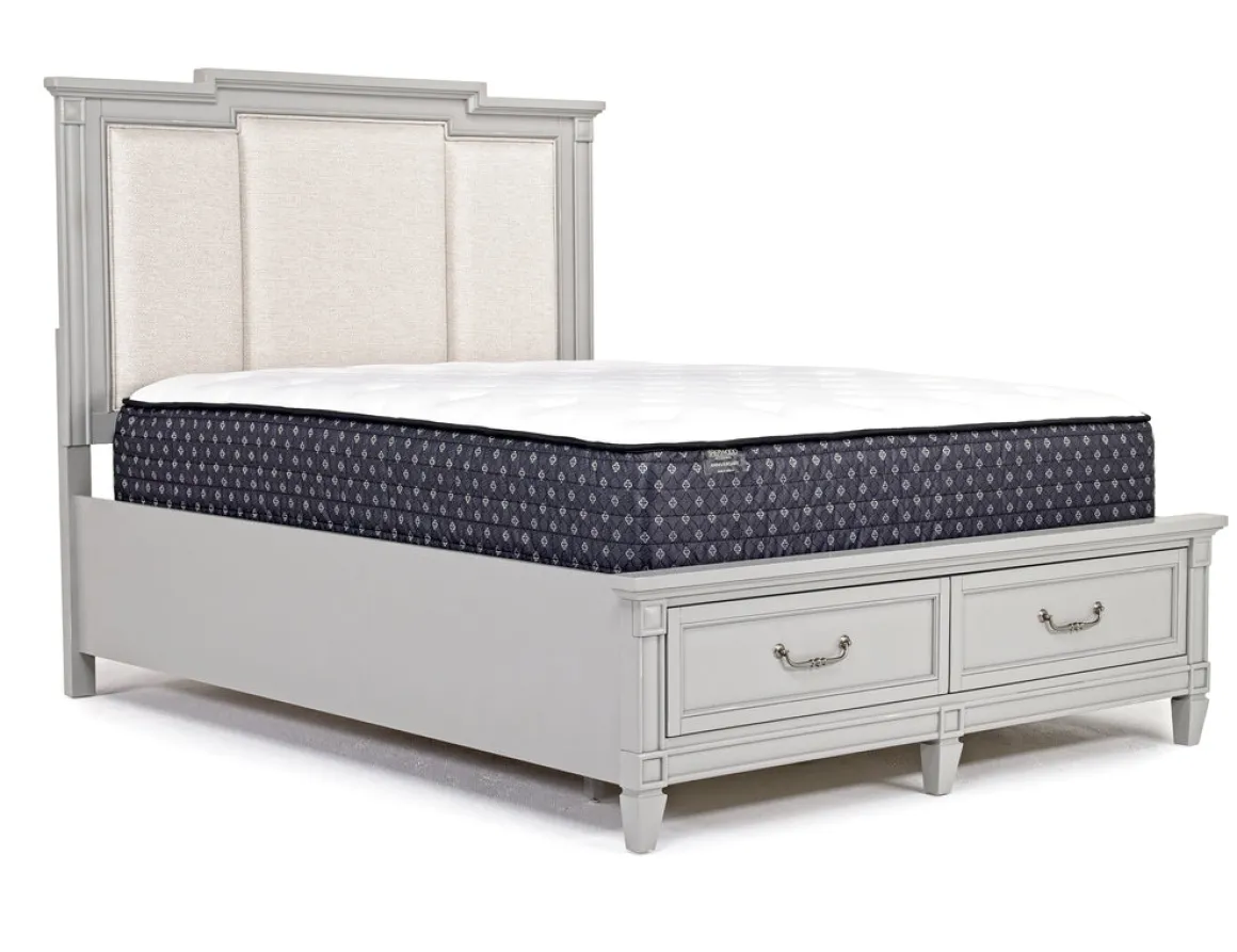 Willowbrook Upholstered Panel Bed In Pebble, Queen