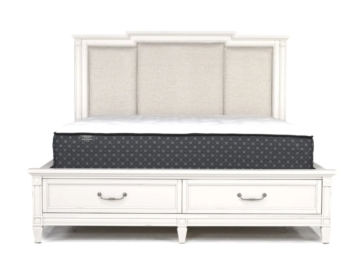 Willowbrook Upholstered Panel Bed In Pebble, Queen
