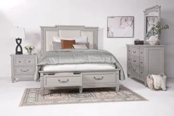Willowbrook Upholstered Panel Bed In Pebble, Queen