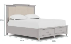 Willowbrook Upholstered Panel Bed In Pebble, Queen