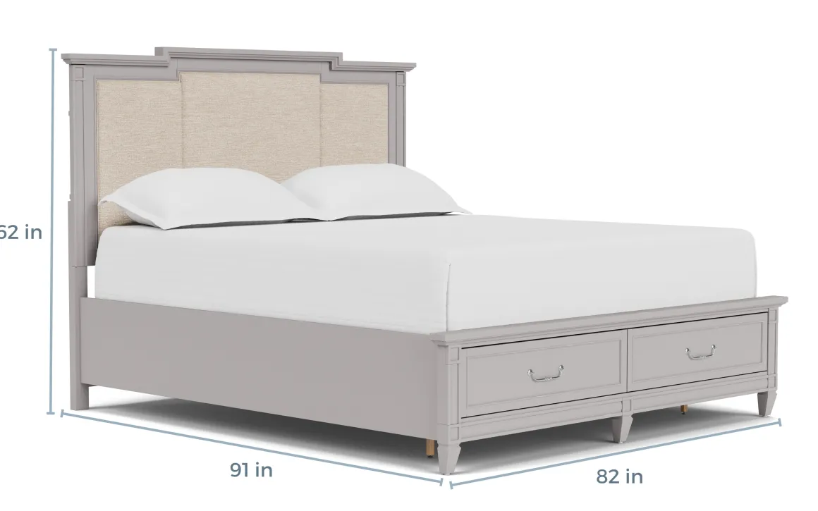 Willowbrook Upholstered Panel Bed In Pebble, Queen
