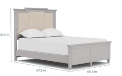 Willowbrook Upholstered Panel Bed In Pebble, Queen