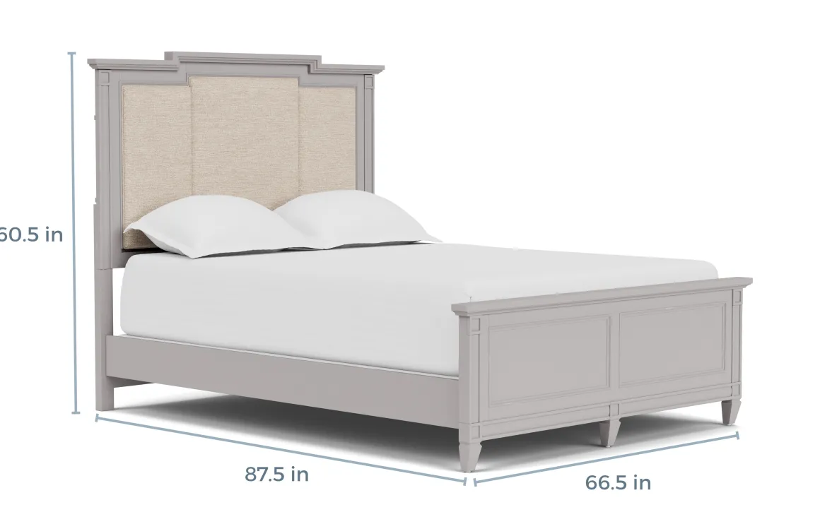 Willowbrook Upholstered Panel Bed In Pebble, Queen