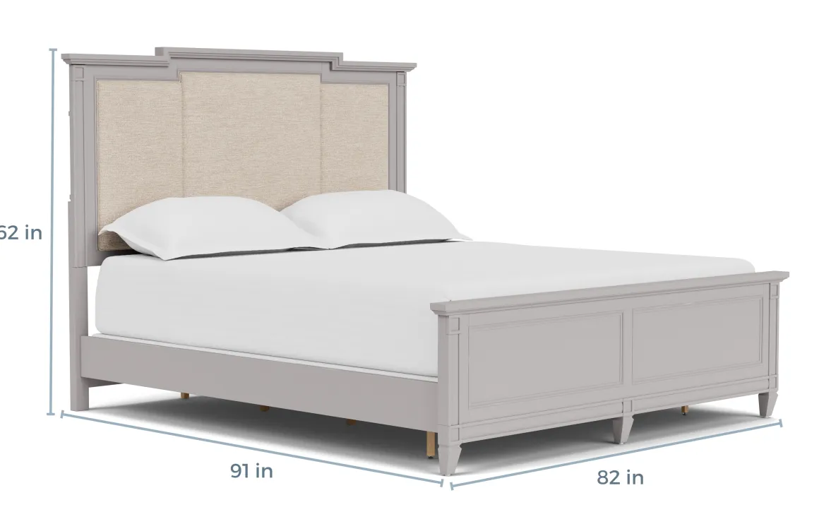 Willowbrook Upholstered Panel Bed In Pebble, Queen