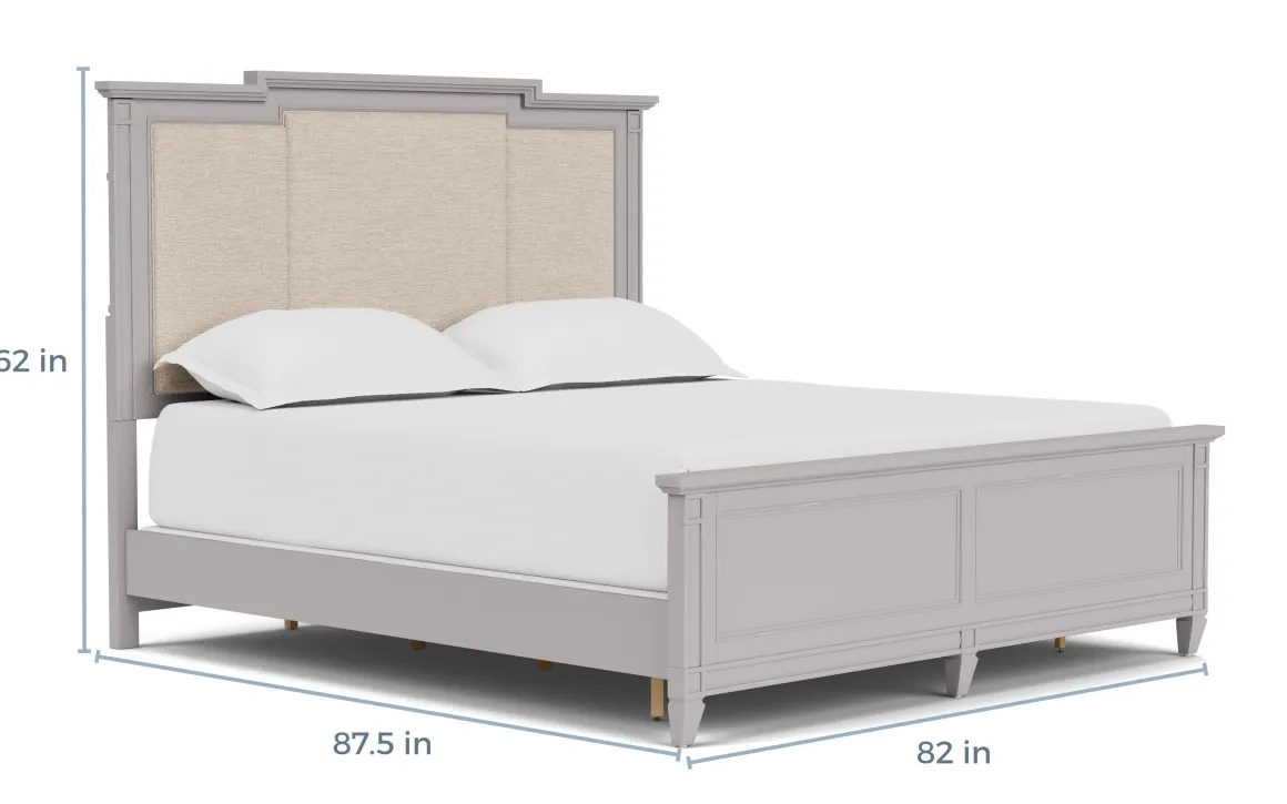 Willowbrook Upholstered Panel Bed In Pebble, Queen