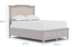 Willowbrook Upholstered Panel Bed In Pebble, Queen