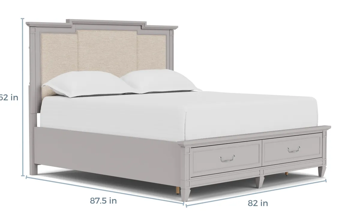 Willowbrook Upholstered Panel Bed In Pebble, Queen