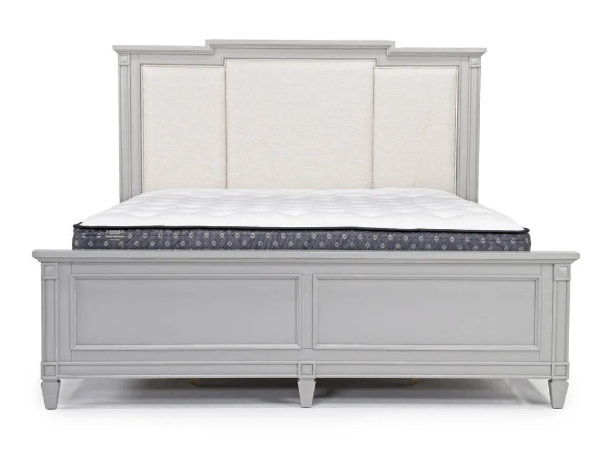Willowbrook Upholstered Panel Bed In Pebble, Queen
