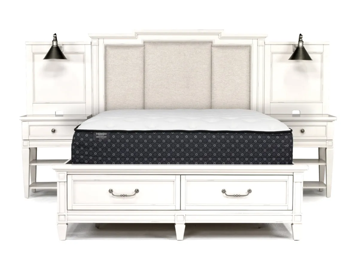 Willowbrook Upholstered Wall Bed In Pebble, Queen
