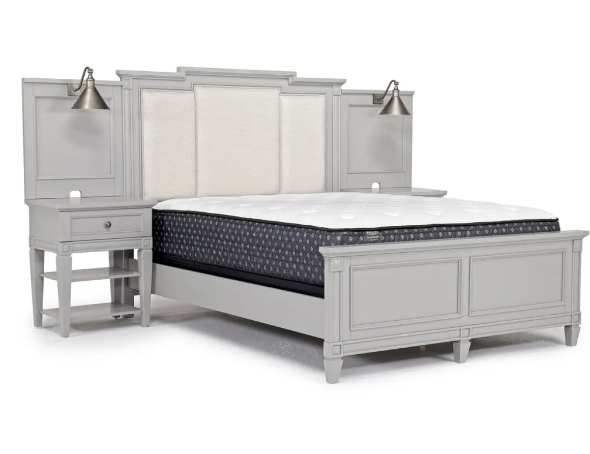 Willowbrook Upholstered Wall Bed In Pebble, Queen