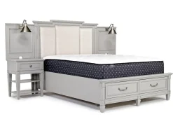 Willowbrook Upholstered Wall Bed In Pebble, Queen