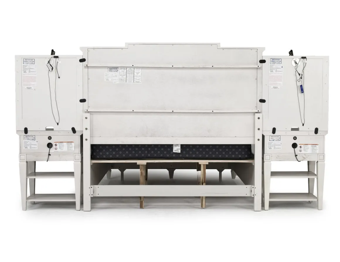 Willowbrook Upholstered Wall Bed In Pebble, Queen