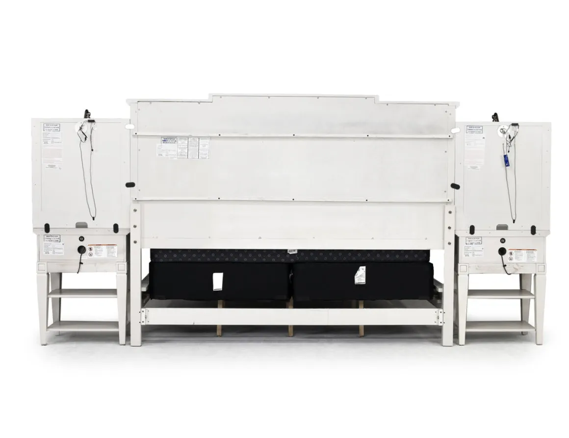 Willowbrook Upholstered Wall Bed In Pebble, Queen