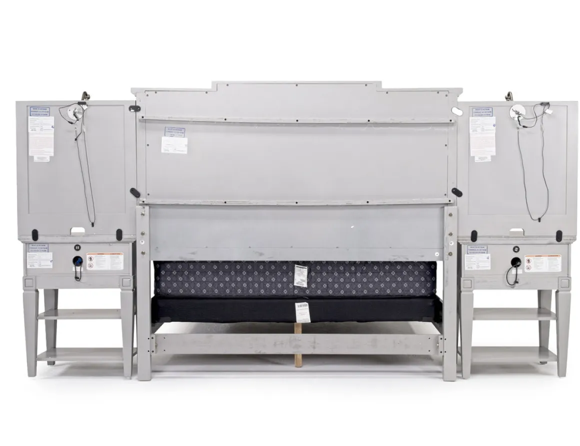 Willowbrook Upholstered Wall Bed In Pebble, Queen