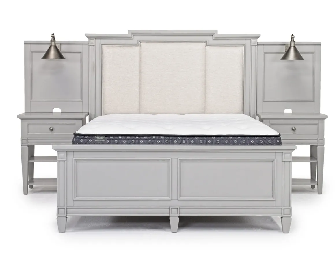 Willowbrook Upholstered Wall Bed In Pebble, Queen